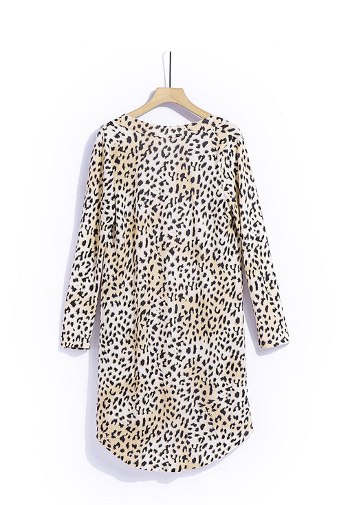 Print Colorblock Long Cardigan